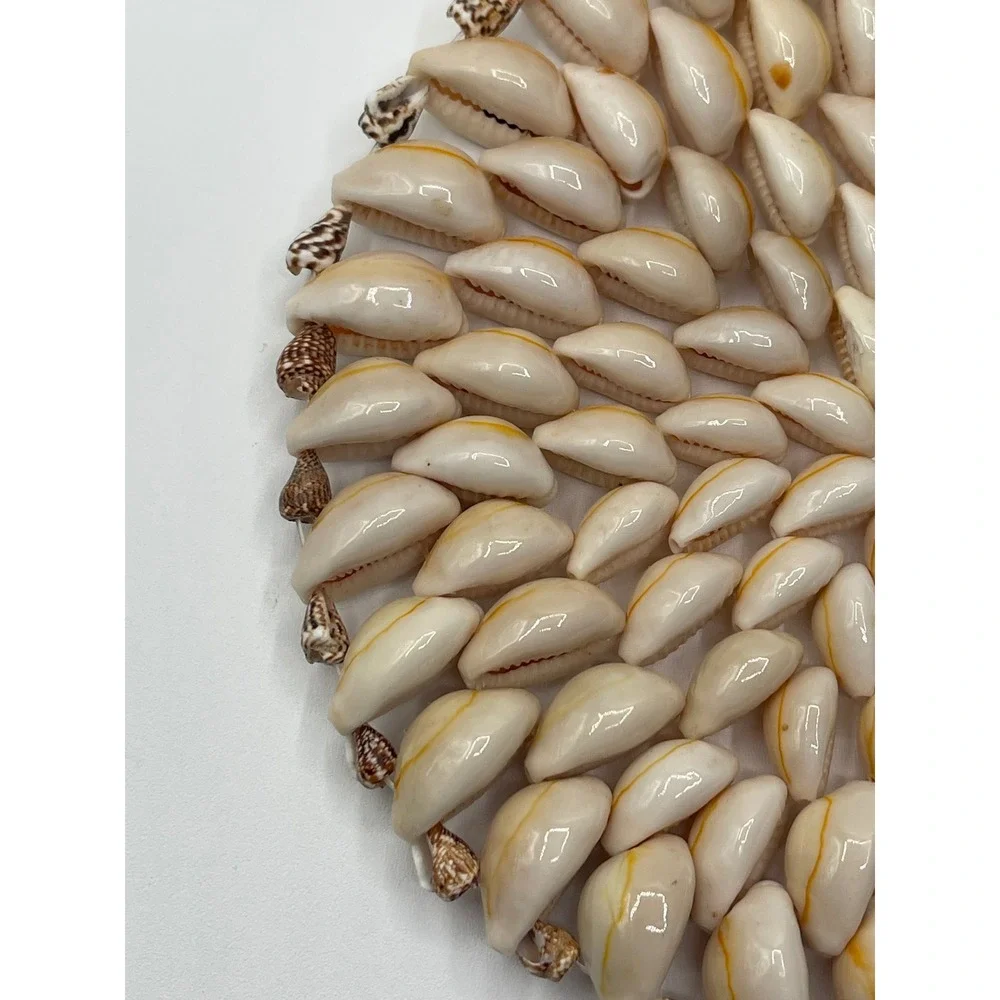 Vintage Cowrie Shell Trivet Circular Coastal Wall Decor Boho Nautical 6 Inch‎